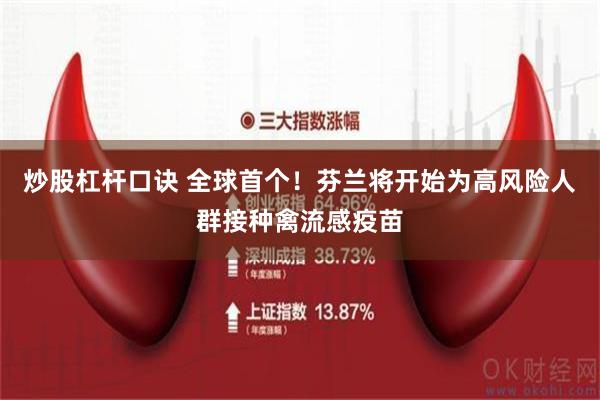 炒股杠杆口诀 全球首个！芬兰将开始为高风险人群接种禽流感疫苗