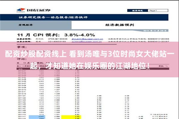 配资炒股配资线上 看到汤唯与3位时尚女大佬站一起，才知道她在娱乐圈的江湖地位！