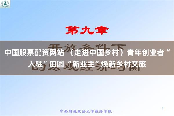 中国股票配资网站 （走进中国乡村）青年创业者“入驻”田园 “新业主”焕新乡村文旅