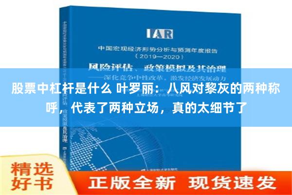 股票中杠杆是什么 叶罗丽：八风对黎灰的两种称呼，代表了两种立场，真的太细节了