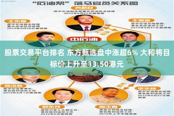 股票交易平台排名 东方甄选盘中涨超6% 大和将目标价上升至13.50港元
