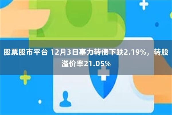 股票股市平台 12月3日塞力转债下跌2.19%，转股溢价率21.05%